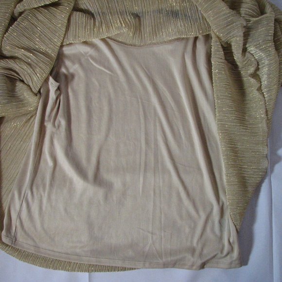 Gold Lame Top cha cha vente Size Large Party Blouse Holiday New Years Party - Picture 3 of 9